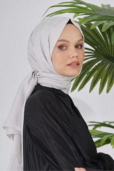 Sima Eșarfă Loryan Gri argintiu șal jacquard cu picioare de corb