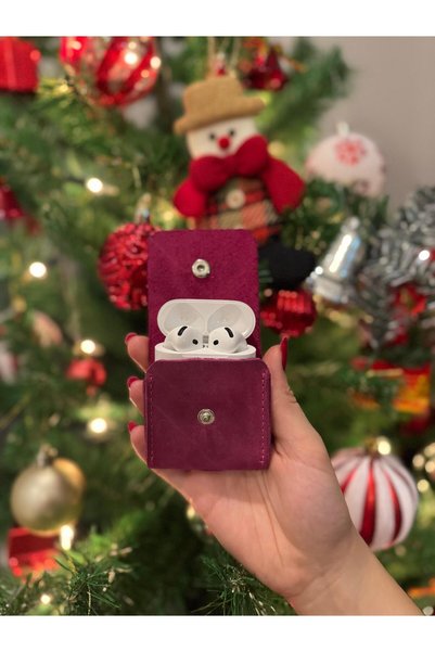 ÖzkanAccessory Crazy Mor Deri Airpods Kılıfı