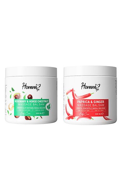Homm Bitkisel Homm Life Pepper & Ginger Rosemary & Horse Chestnut Massage Gel Balm 500 ml 500 ml
