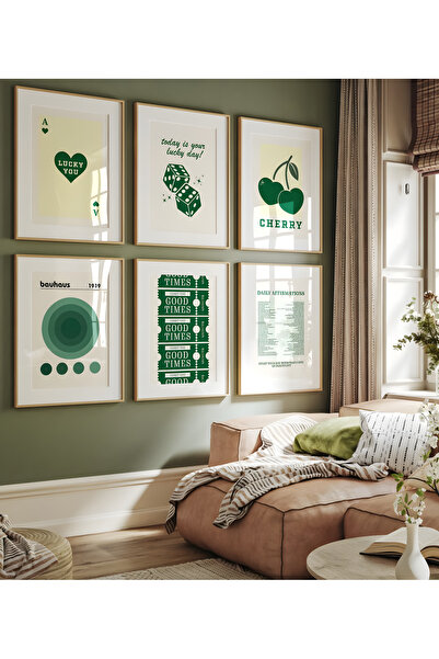 Home 6'lı İyi Zamanlar Bileti Seti, Lucy You Poster, Genç ve çocuk odası Duva...