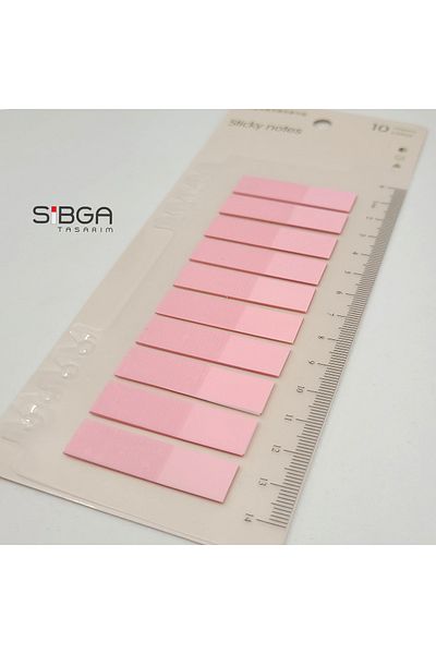 sibga tasarım Transparent Pink Postit - Bookmark Sticker, Note Paper