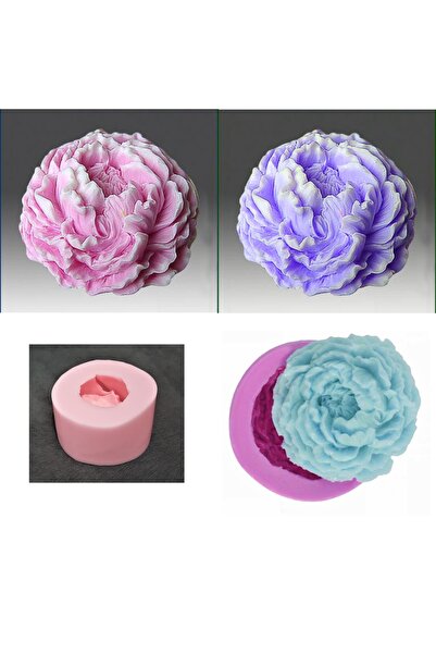 morlalem m 3 Boyutlu 6cm Gül Çiçek Silikon Kalıp K-134, Taş Tozu Sabun Alçı M...