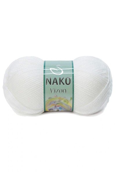 NAKO 5 Pieces Mink Premium Acrylic Hand Knitting Yarn Wool Color No:208 White