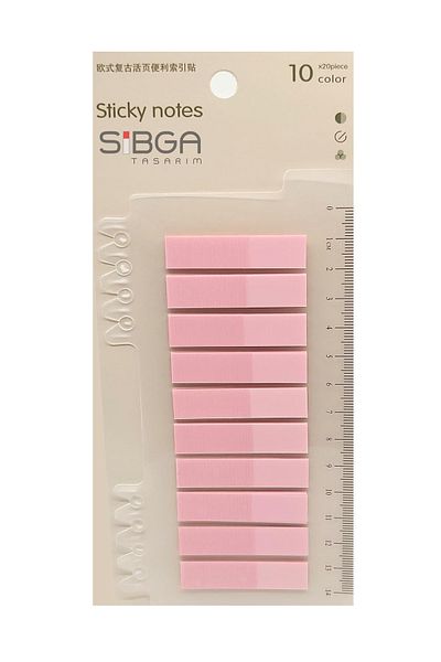 sibga tasarım Transparent Pink Postit - Bookmark Sticker, Note Paper