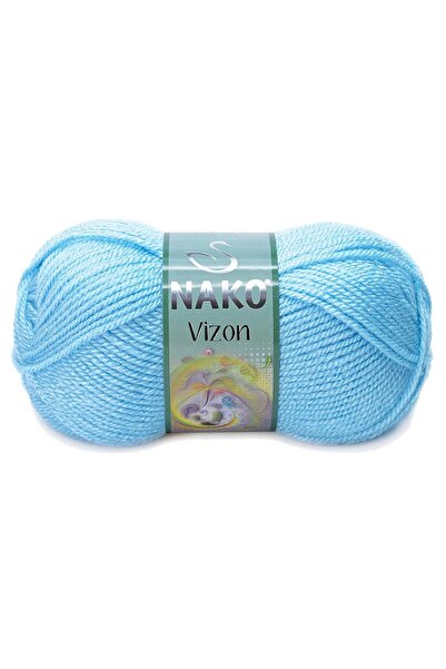 NAKO 5 Pieces Mink Premium Acrylic Hand Knitting Yarn Wool Color No:214 Horizon Blue