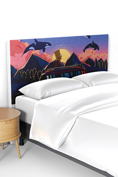 Talia Home Simpson Desenli Çocuk Yatak Baza Başlık Kılıfı Tlabk-277