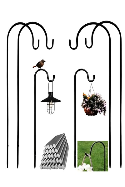 2 Pieces Metal Lighting Hanger Flower Pot Lighting Hook Garden Hanger Lamp Holder 1.15 Meters