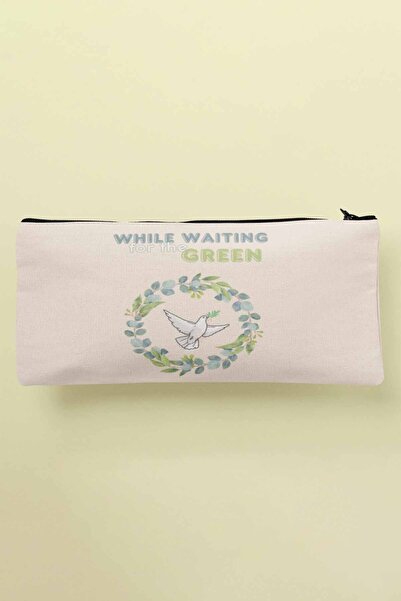 qoeuyl boutique Зелена сумка для косметики з принтом - пенал і гаманець
