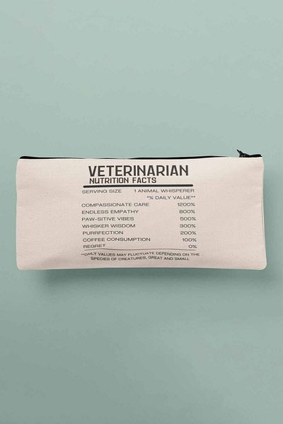 qoeuyl boutique Veterinary Nutrition Facts Κτηνιατρικό δώρο τυπωμένο υφασμάτινο τσάντα μακιγιάζ Πορτοφόλι θήκης στυλό