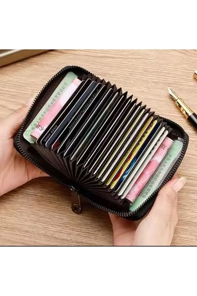 Holatec Genuine Leather Zippered Multi Card Holder Wallet