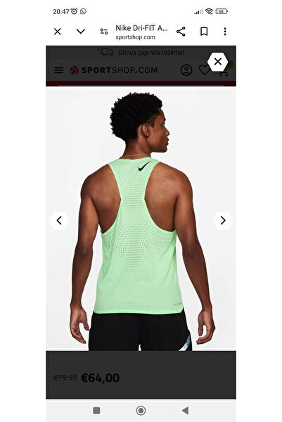 Nike Dri-Fit ADV Aeroswift Erkek Yeşil Koşu Atlet FN4231-376 original sport