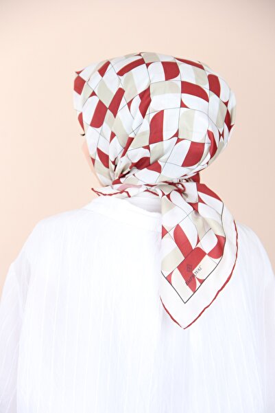Emproyal Claret Red Emproyal Geometric Pattern Soft Scarf
