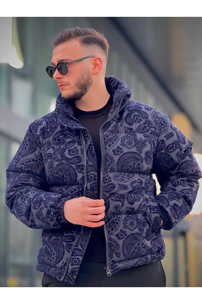 KINGAF Men's Patterned Inflatable Coat