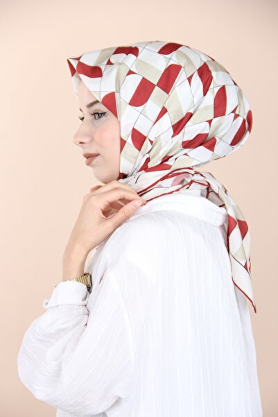 Emproyal Claret Red Emproyal Geometric Pattern Soft Scarf