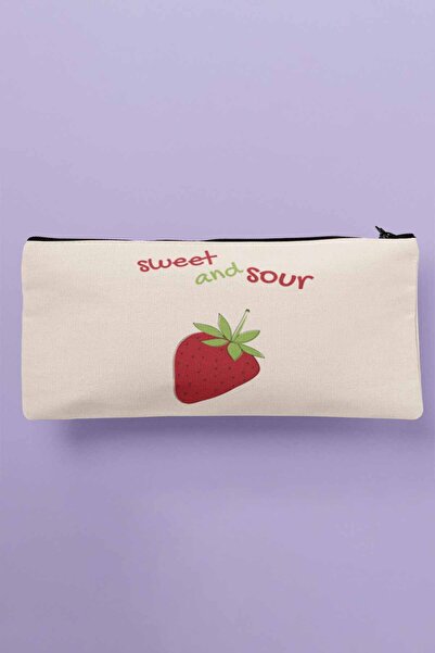 qoeuyl boutique Солодка і кисла сумочка для косметики з принтом полуниці, пен...