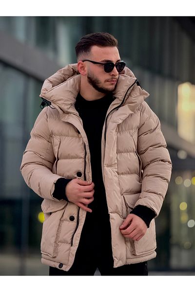 KINGAF Ανδρικό παλτό με κουκούλα