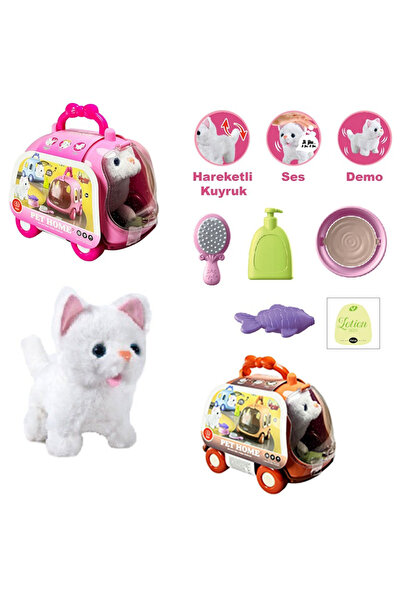 SAZE JND-6801 Taşıma Araba Çantalı Hareketli Pilli Kedi Set BOL AKSESUARLI OY...