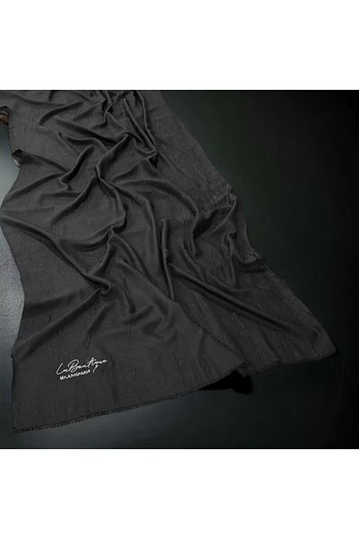 LA BOUTIQUE Μαύρο σάλι Be Happy