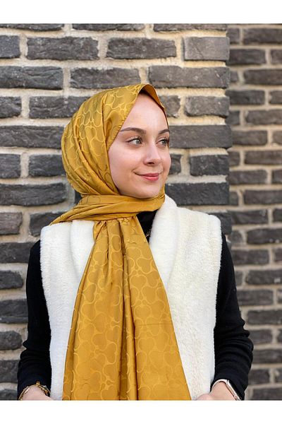 Loryan Μουσταρδί Loryan Scarf Jacquard Karmen Σάλι