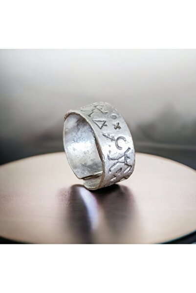 Atolyezone 4 Adet 925 Ayar Gümüş Kaplama Ayarlanabilir Model Kadın Ve Erkek Yüzük Seti