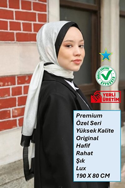 Hint İpek Premium Lux Original Monogram Şal (İPEK VUAL, YÜKSEK KALİTE, HAFİF,...