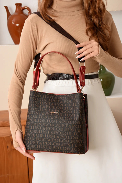 Just Polo Women's New Season Printed Hand and Shoulder Bag 232117 Pc