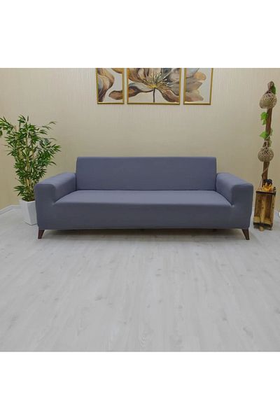 TUCHMALL Set canapea și canapea cu fagure elastic, gri deschis, pentru 3 persoane