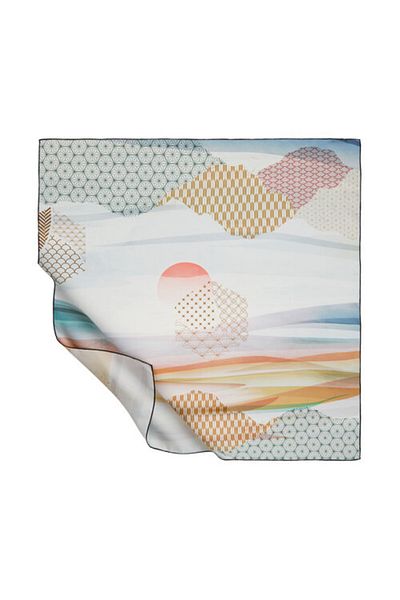 ipekevi 1327 Μοντέλο Ice White Silk Scarf - İpekevi
