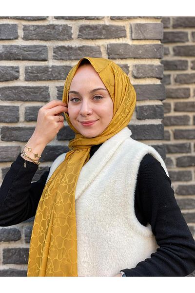 Loryan Μουσταρδί Loryan Scarf Jacquard Karmen Σάλι