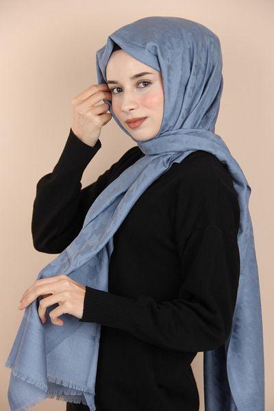 ipekevi Baby Blue Silk Blend Shawl 5677