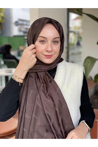 Loryan Σκούρο καφέ Loryan Scarf Φλορ Τζακάρ Κούπρα Σαλί