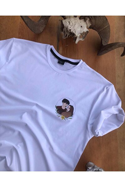 karikatürstore Çizgisel Kişiye Özel Fotoğraf Çizim Baskılı Kaliteli T-shirt