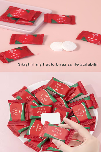 ESENLİWE 10 Adet Pamuk Havlu Mendil Tek Kullanımlık Sıkıştırılmış Yüz Havlusu...