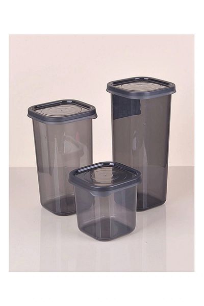 Royaleks 3 Size Anthracite Vertical Square Food Storage Container with Leak Proof Lid ANK150