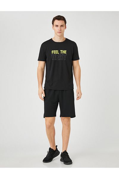 Koton Sports T-Shirt Slogan Printed Crew Neck Short Sleeve Breathable Fabric