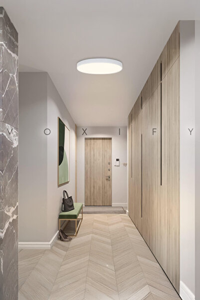 Voxify Modern Ledli Avize Tavana Sıfır Salon Mutfak Oturma Odası Avize Panel Light 6400k Beyaz Işık