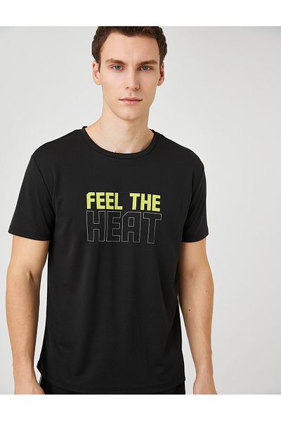 Koton Sports T-Shirt Slogan Printed Crew Neck Short Sleeve Breathable Fabric