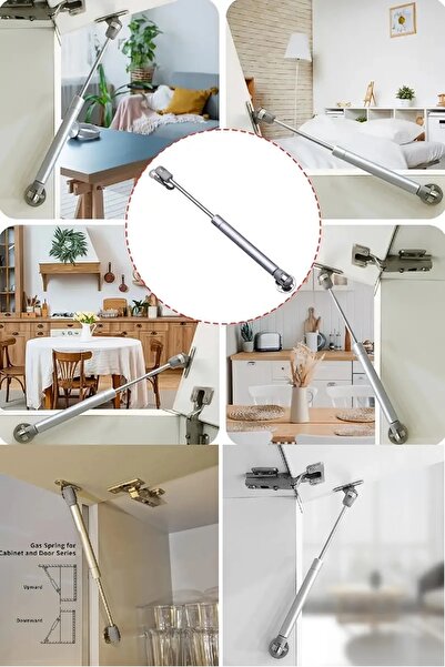 BİTERSE 1 Adet Mutfak Dolap Kapak Amortisörü 100 N Gazlı Piston Gri