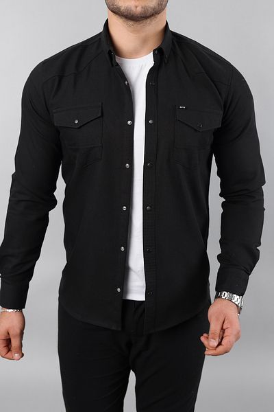 Enuygunenmoda Slim Fit Double Pocket A Ποιοτικό ανδρικό τζιν πουκάμισο