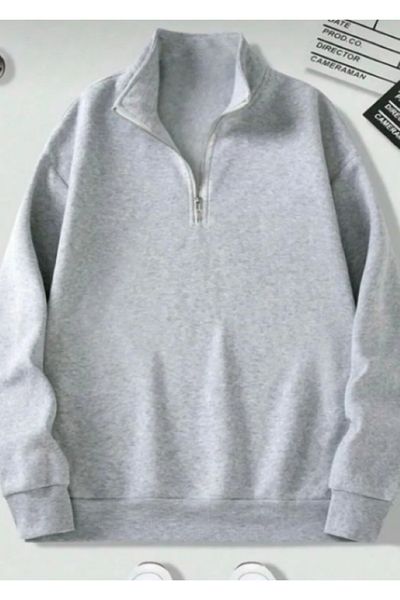 Elvino Half Zippered Stand Collar Winter Unisex Sweatshirt