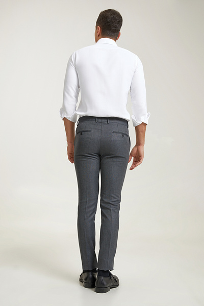 Twn Anthracite Dobby Fabric Trousers