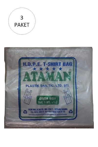 ATAMAN Medium Size 27x47 Cm Thick Transparent Athlete Bag - 1 Kg (3 Pack - Takriben 435 Pieces)