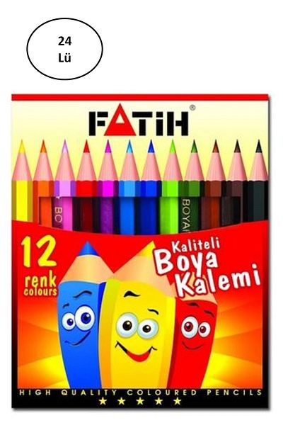 Fatih Kuruboya 12 Colors Half Size 24 pcs