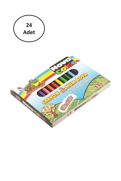 Nova Color 12 Colorful Crayon Set - 24 Pieces