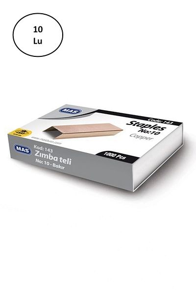 Mas 143 Staple No:10 Copper 10 Pieces