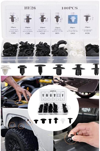 optana 100 ad. sabitleme klipsi, Klips Araba Araç Oto Kapı Döşeme Tampon Plas...