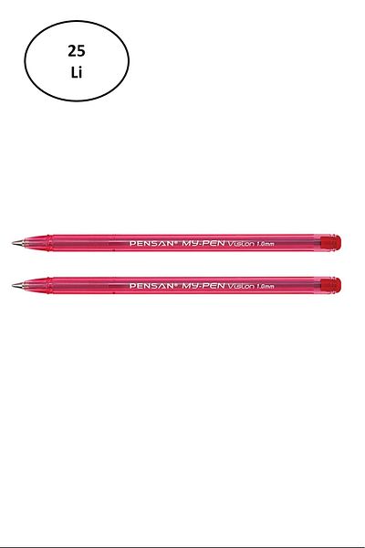 Pensan Pe02210tkkı My-pen Ballpoint Pen, Red, 25 Pieces