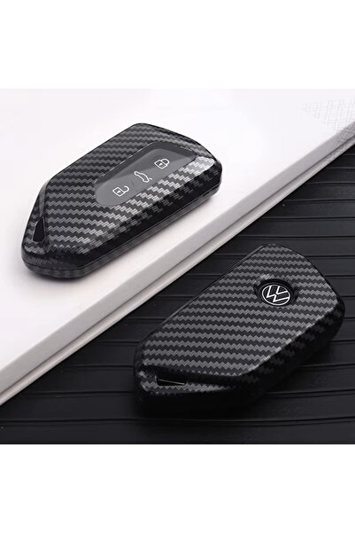 idealaksesuar سلسلة مفاتيح من الكربون لمقعد فولكس فاجن سكودا - جولف 8 MK8 ID4...