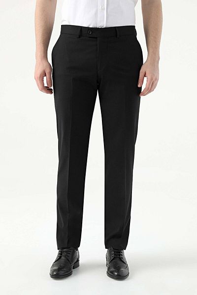 D'S Damat Παντελόνι Ds Damat Slim Fit Μαύρο ίσιο ύφασμα