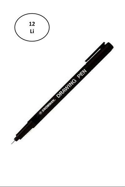 Snowman Technical Drawing Pen 2 Black 12 pcs